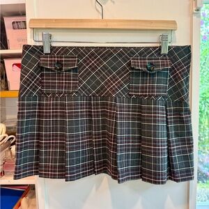 Vintage Shinestar Y2K Plaid Pleated Mini Skirt – Size 9, Preppy Grunge